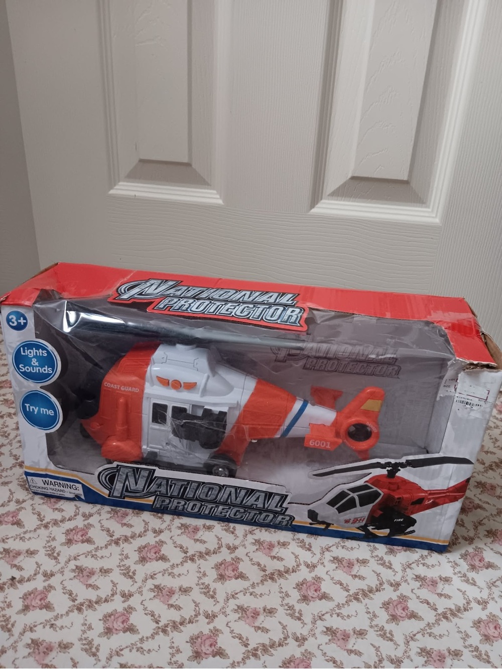 National Protector Kids Rescue Helicopter Toy - Red & White slightly used